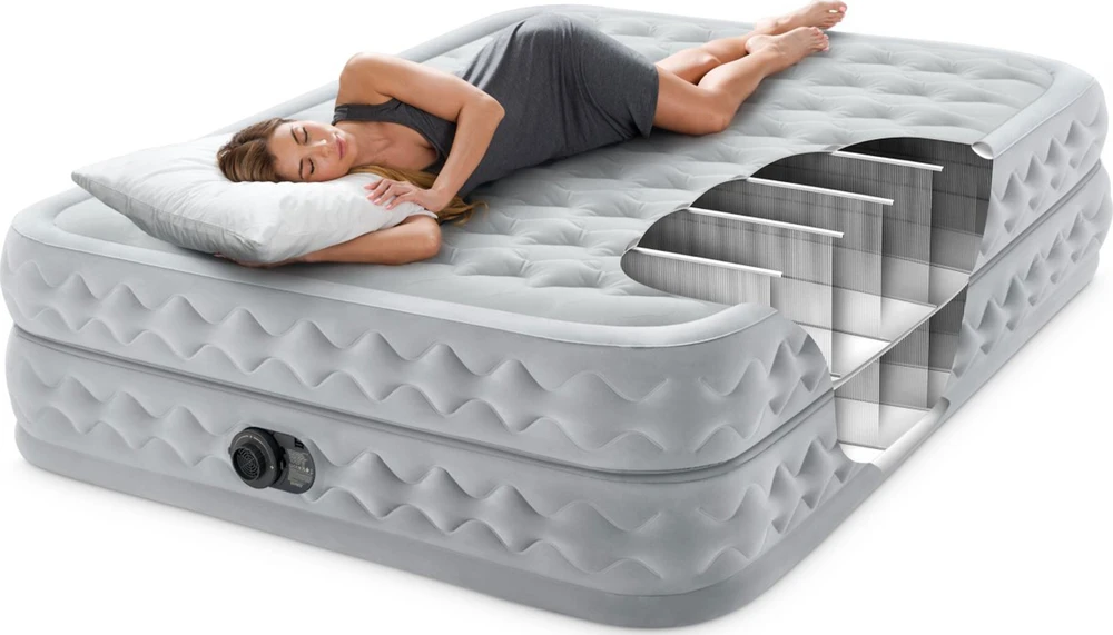 INTEX 64490ND pripučiamas čiužinys 203x152x51 cm su integruota elektrine pompa