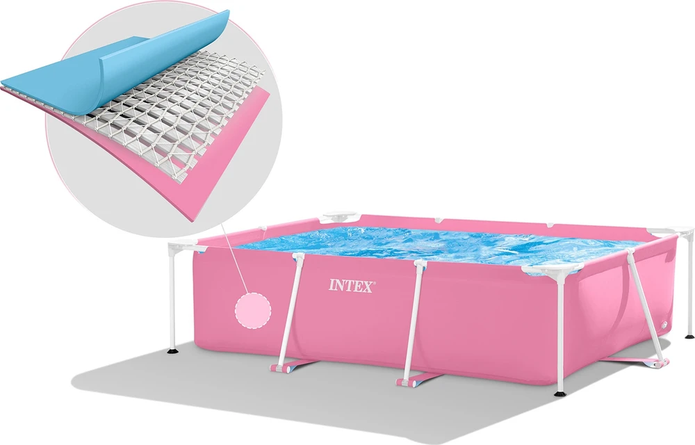 Didelis stačiakampio formos rėmo sodo baseinas 220 x 150 cm INTEX 28266