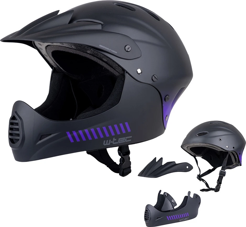 Nusileidimo šalmas W-TEC Campanero Noir Violet