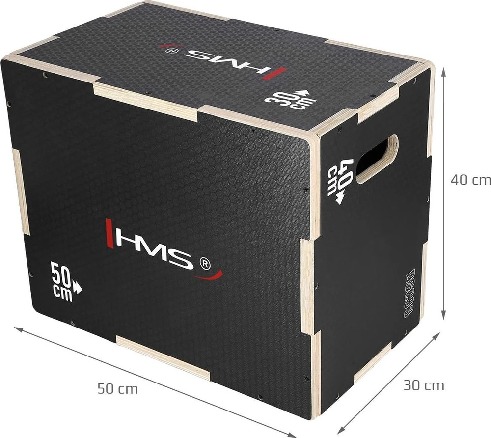 Pliometrinė dėžė HMS DSC03, juoda, 50x40x30 cm