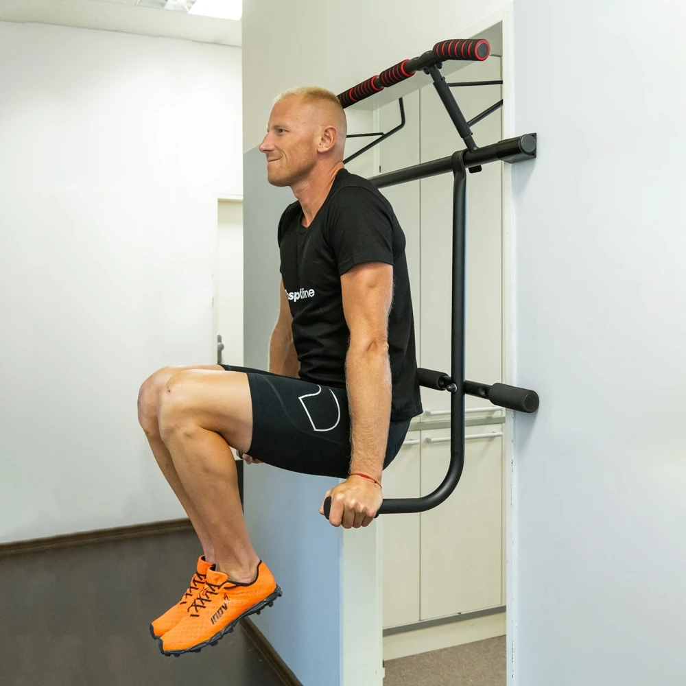 Durų staktos skersinis / lygiagretės su treniruočių diržais inSPORTline HR5004 70–92cm (iki 200kg)