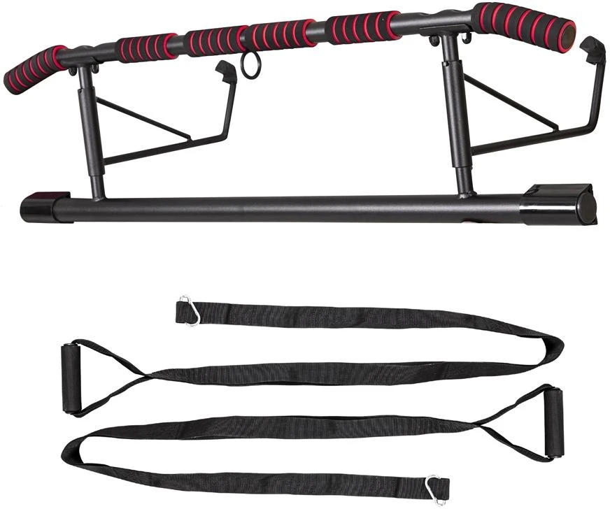 Durų staktos skersinis su treniruočių diržais inSPORTline HR5003 70–92cm (iki 200kg)