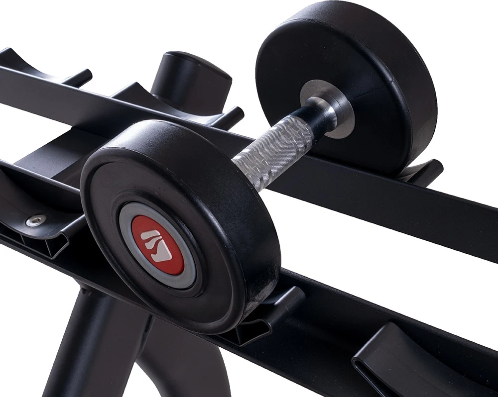 Dviejų lentynų viengubų hantelių stovas inSPORTline GymRack II
