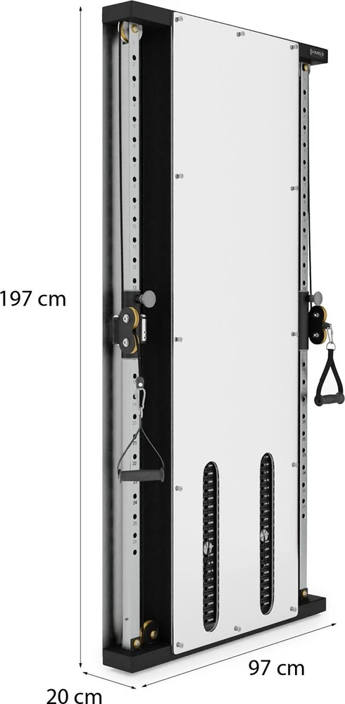 Dviguba sieninė treniruočių stotelė su svorių bloku BS302 Commercial HMS