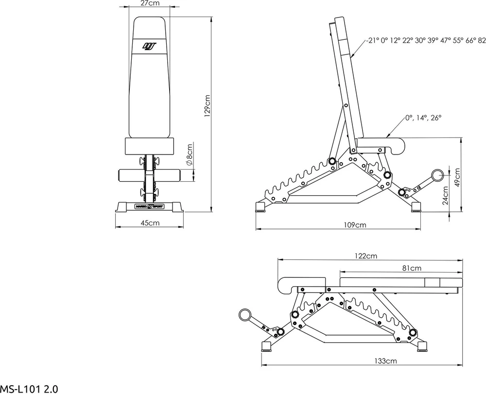 Dvipusis suoliukas MS-L101 2.0 - Marbo Sport