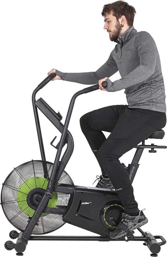 Dviratis treniruoklis su oro pasipriešinimu inSPORTline Airbike Lite (iki 135kg, smagr. 4.6kg)