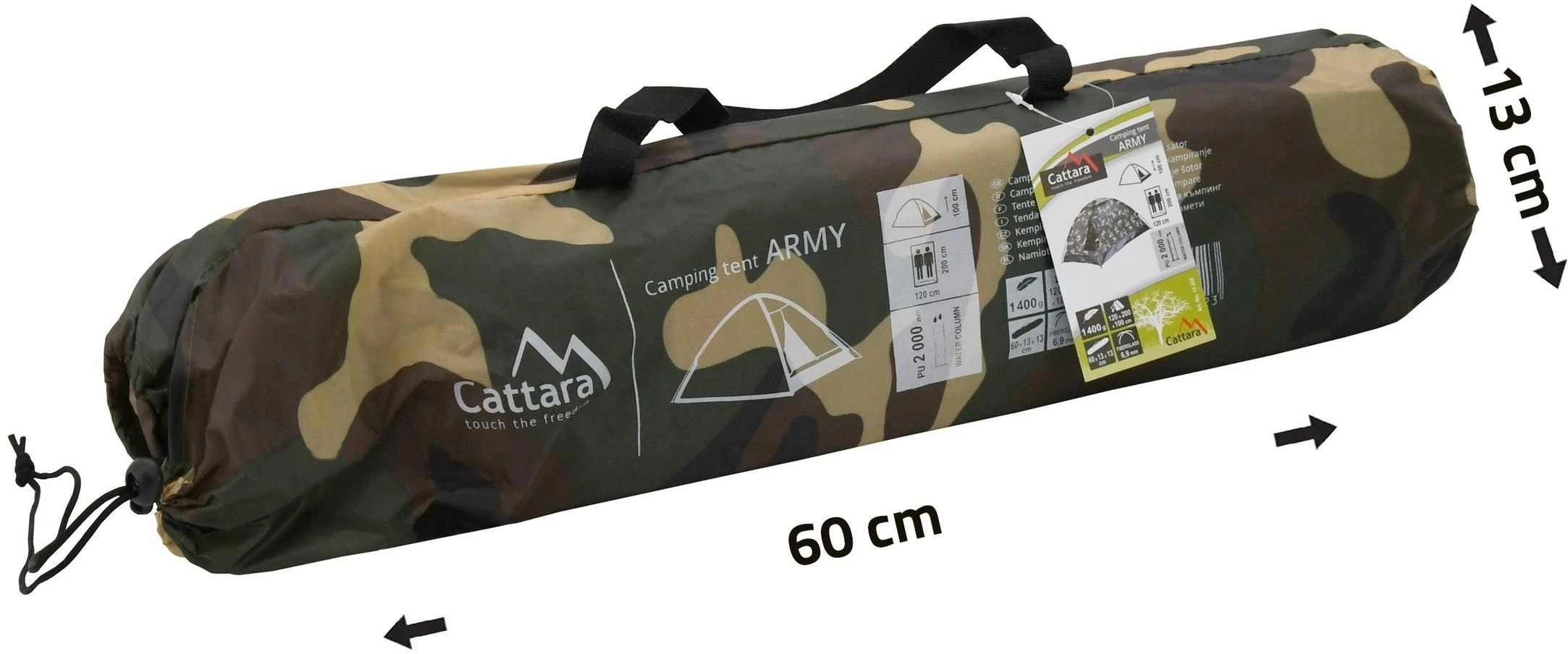 Dvivietė palapinė Cattara Army 200 x 120 x 100 cm