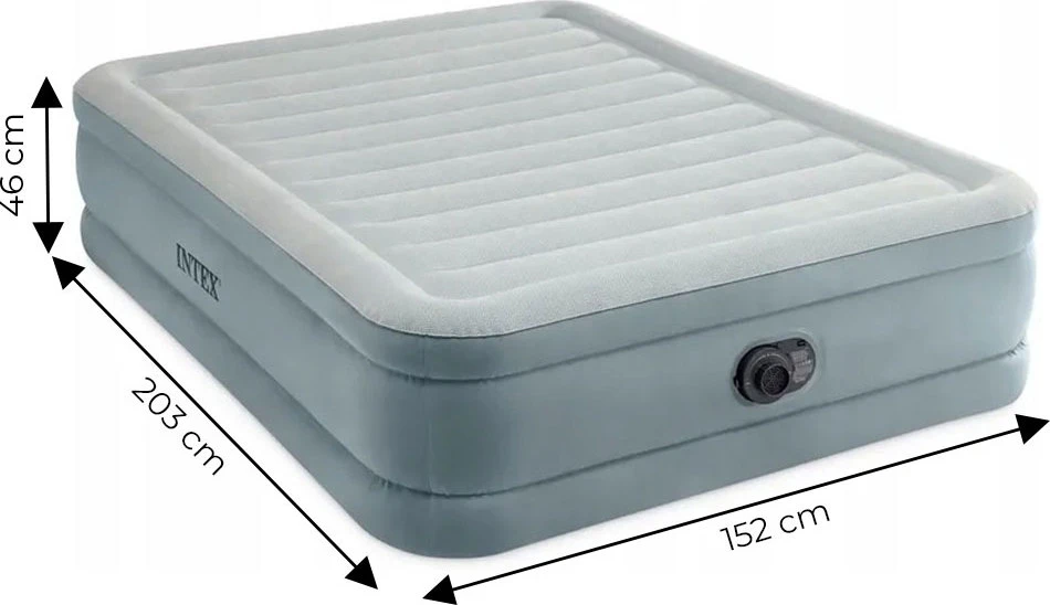 INTEX 64824ND pripučiamas čiužinys 203x152x46 cm su integruota elektrine pompa