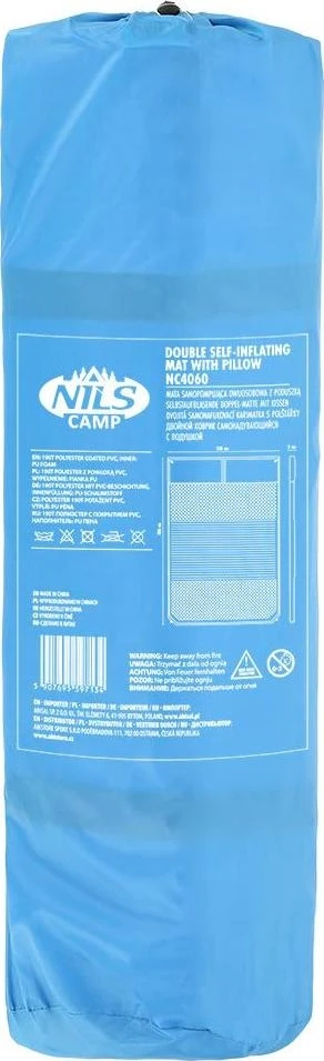 Dvivietis savaime prisipučiantis kilimėlis su pagalve NC4060 Nils Camp