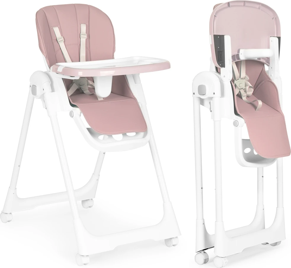 Ecotoys Maitinimo kėdės aukščio reguliavimas eko odos dirželiais dvigubas padėklas