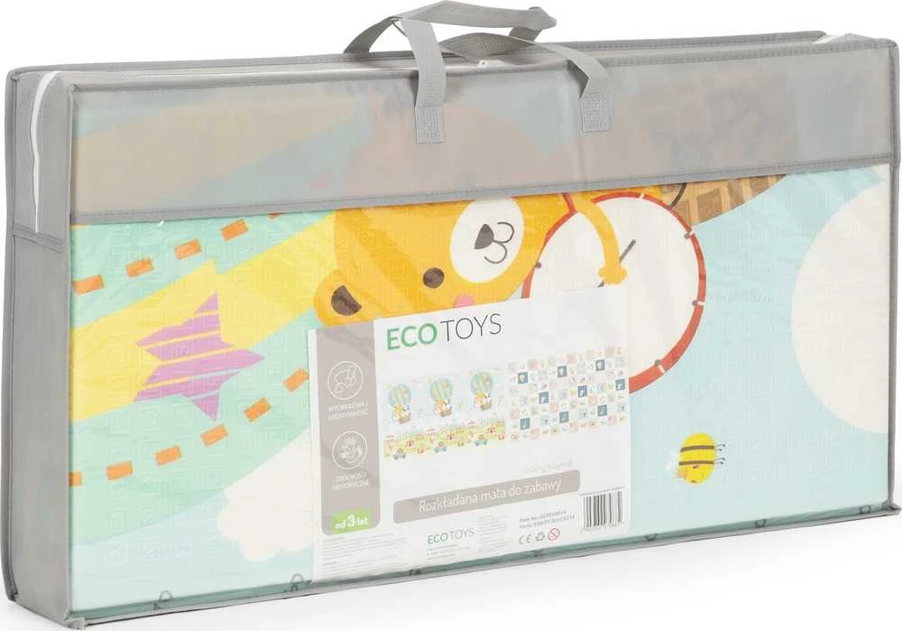 Ecotoys Lavinantis porolono kilimėlis, dvipusis, sulankstomas didelis krepšys
