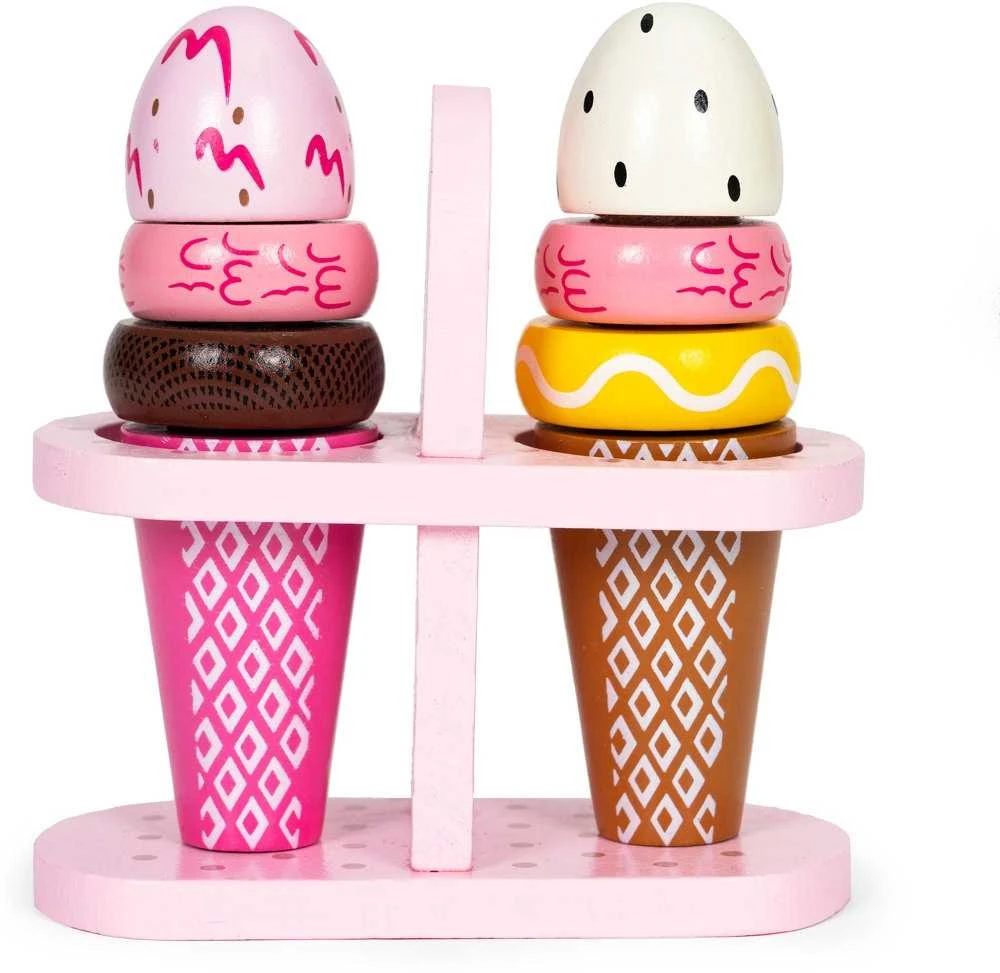 Ecotoys Medinių Velcro ledų rinkinys vaikams, 9 elementai