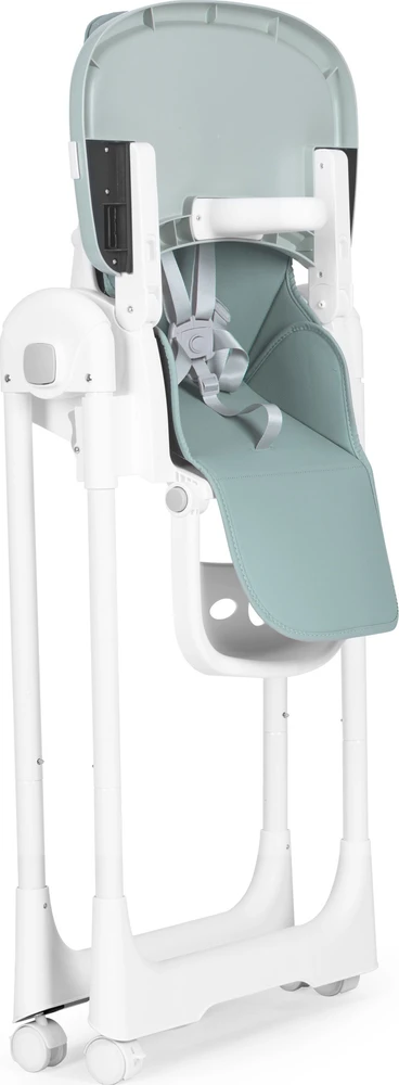 Ecotoys Reguliuojamo aukščio maitinimo kėdė su eko odos dirželiais, dvigubas padėklas