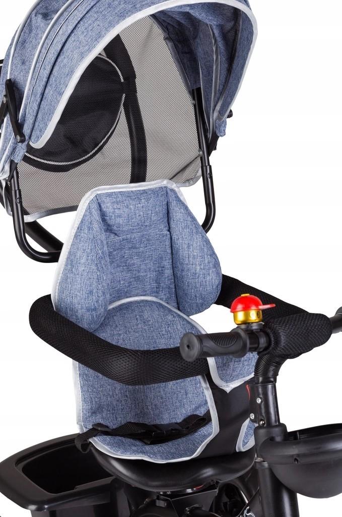 Ecotoys Triratukas su pasukama sėdyne Eco Toys, mėlynas