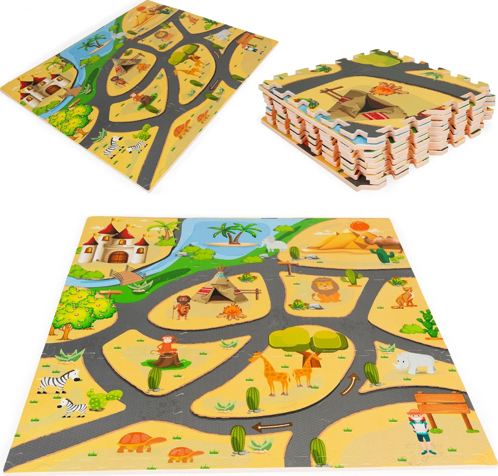 Ecotoys Edukacinis kilimėlis "safari" 9 dalių
