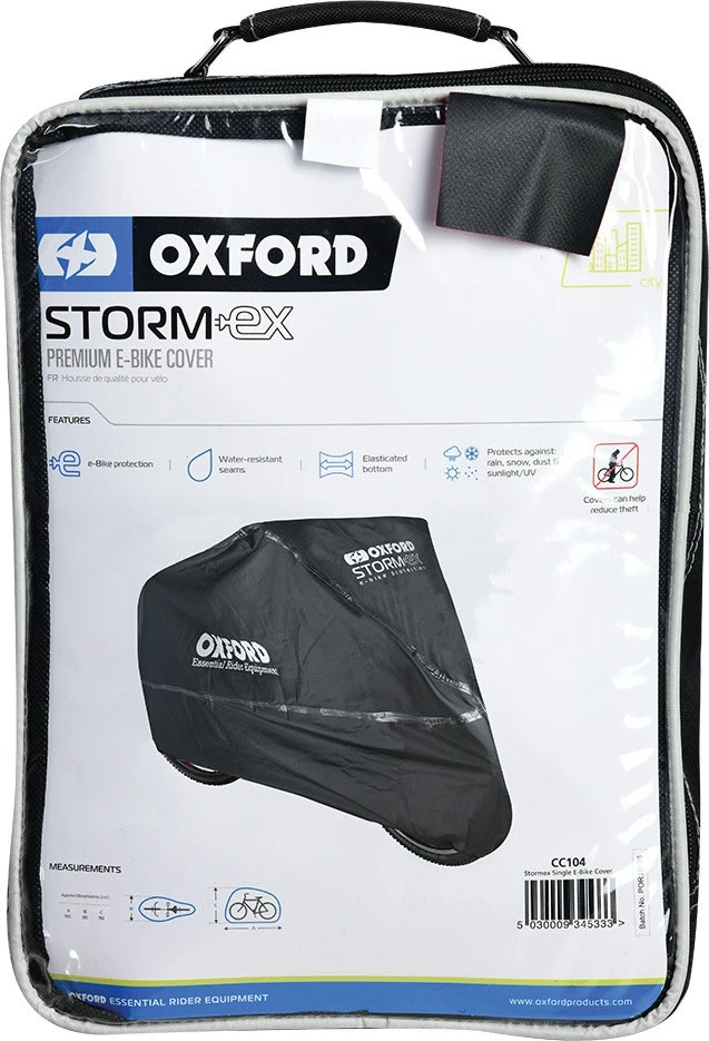 Elektrinio dviračio uždangalas Oxford Stormex, juodas
