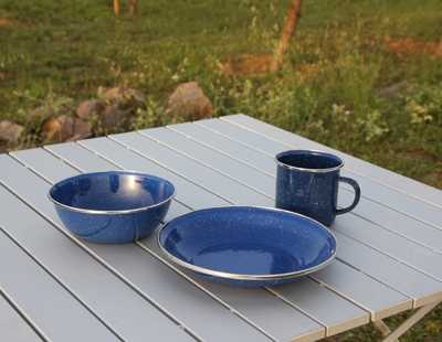 Emaliuota gili lėkštė Origin Outdoors 20 cm, mėlyna
