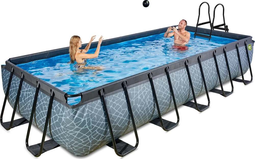 EXIT Stone baseinas 540x250 cm su smėlio filtro siurbliu – pilkas