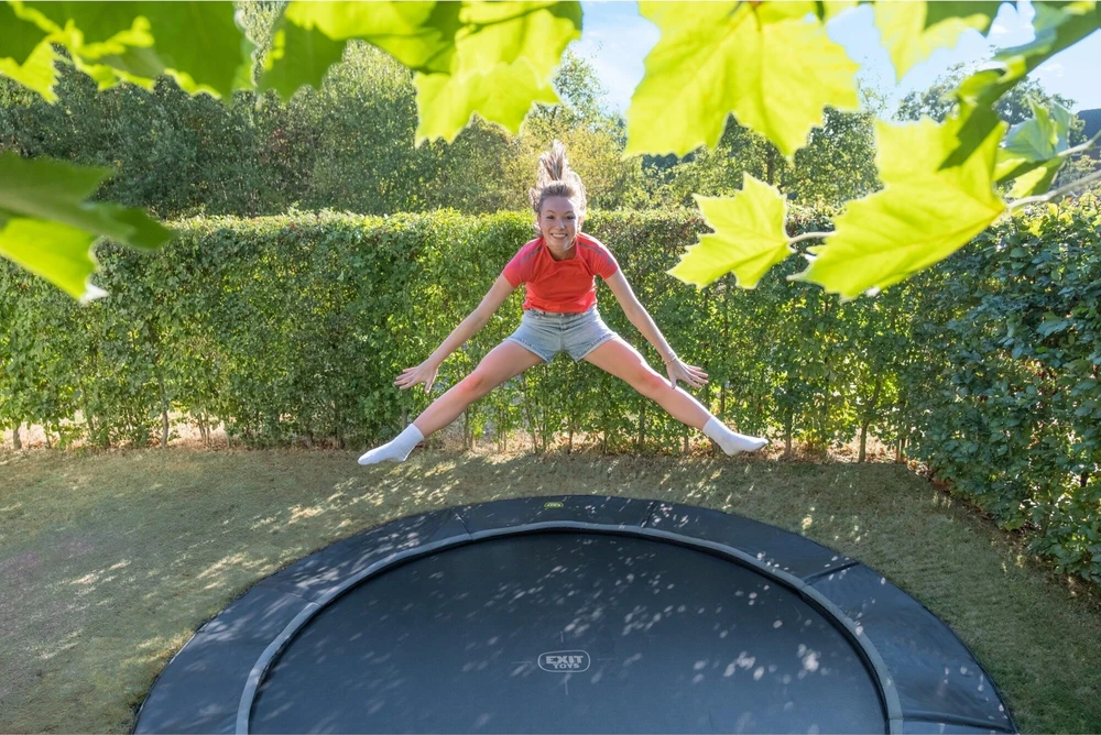 EXIT Dynamic įleidžiamas sportinis batutas ø427 cm – juodas