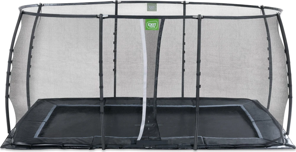 EXIT Dynamic įleidžiamas batutas 244x427 cm su apsauginiu tinklu – juodas