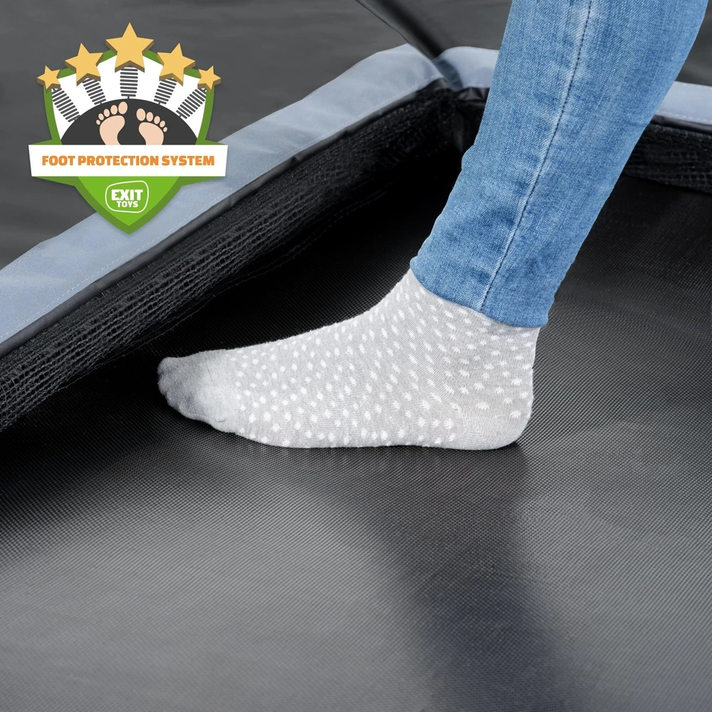 EXIT Dynamic įleidžiamas batutas 244x427 cm su Freezone apsauginėmis plytelėmis, juodas