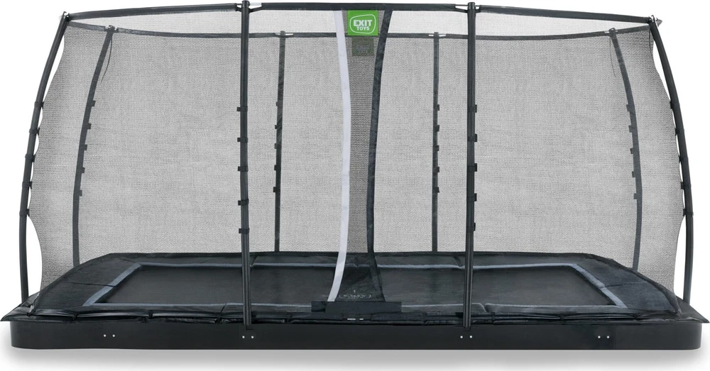 EXIT Dynamic įleidžiamas batutas 244x427 cm su apsauginiu tinklu – juodas