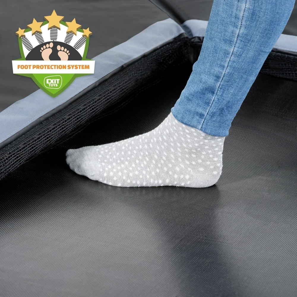 EXIT Dynamic įleidžiamas batutas 275x458 cm su Freezone apsauginėmis plytelėmis – juodas