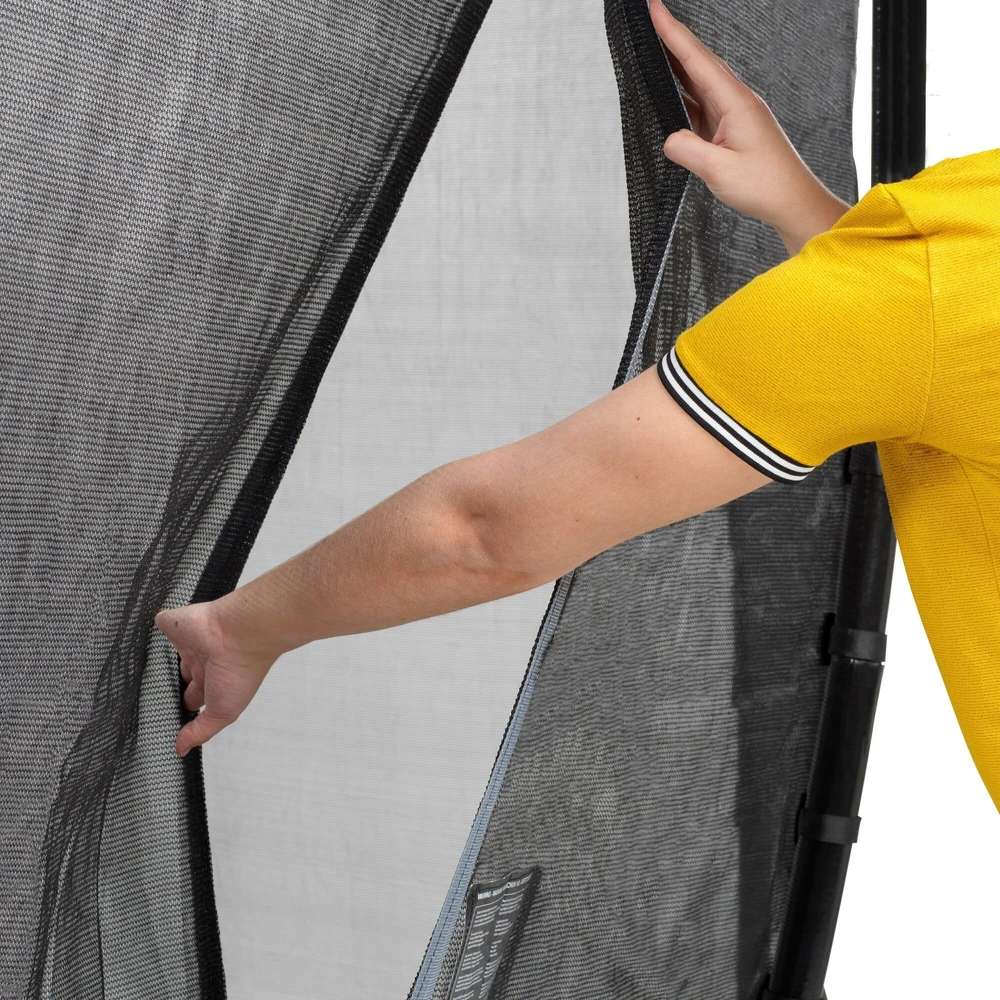 EXIT Dynamic žemės lygio batutas ø305cm su apsauginiu tinkleliu - juodas