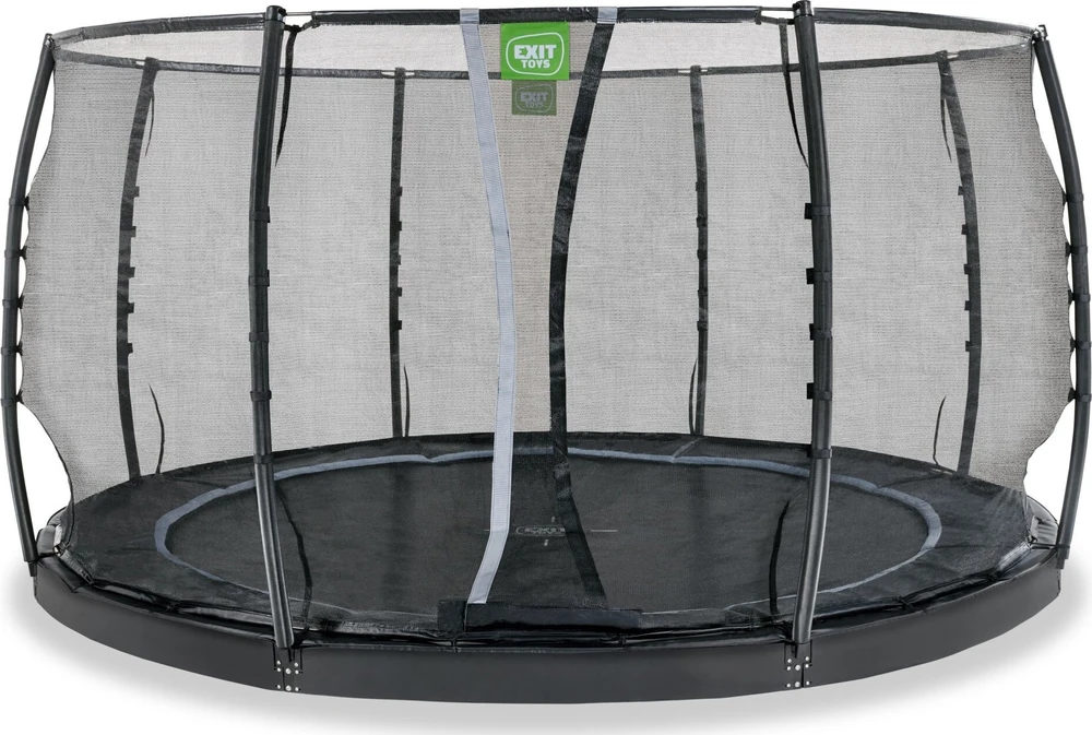 EXIT Dynamic įleidžiamas į žemę batutas ø427 cm su apsauginiu tinklu, juodas