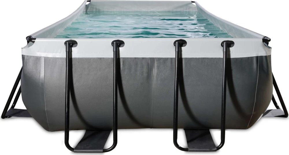 EXIT Juodas Leather baseinas 540x250x100 cm su filtravimo siurbliu, juodas