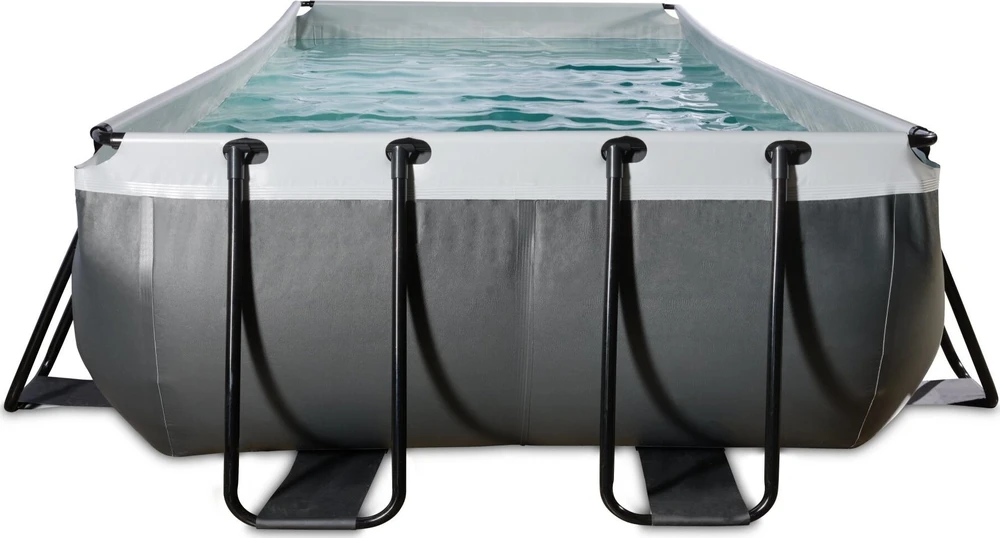 EXIT Juodas Leather baseinas 540x250x100cm su smėlio filtro siurbliu – juodas