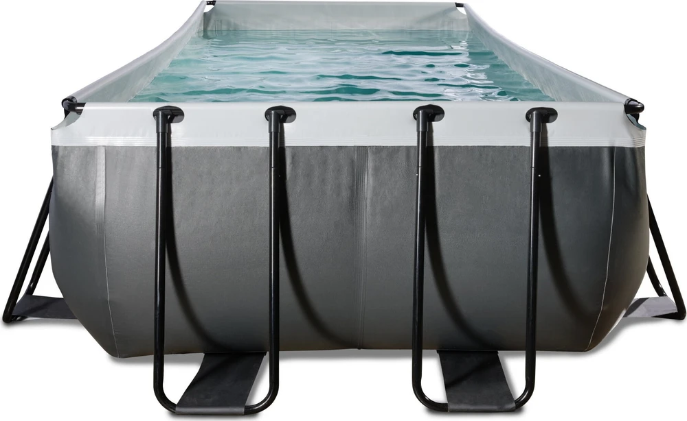 EXIT Juodas Leather baseinas 540x250x122 cm su smėlio filtro siurbliu, juodas