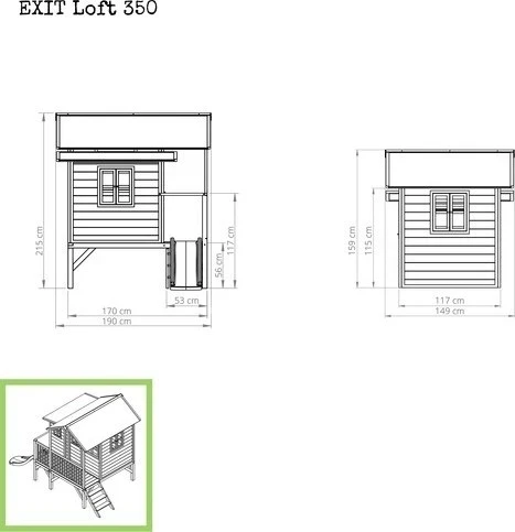 EXIT Loft 350 medinis žaidimų namelis – natūralus