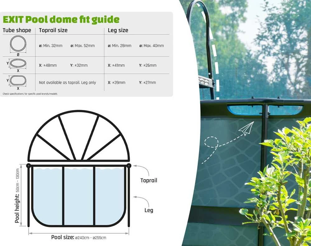 EXIT pool dome ECO ø244cm - universal (also for Intex/Bestway)