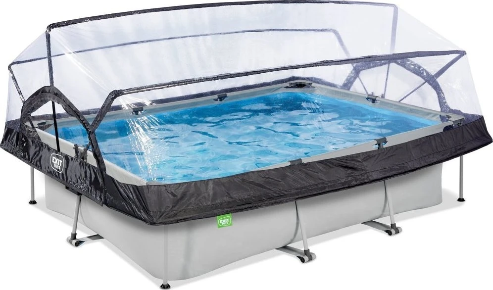 EXIT Soft Pilkas baseinas 300x200x65cm su filtruojančiu siurbliu ir kupolu - pilkas