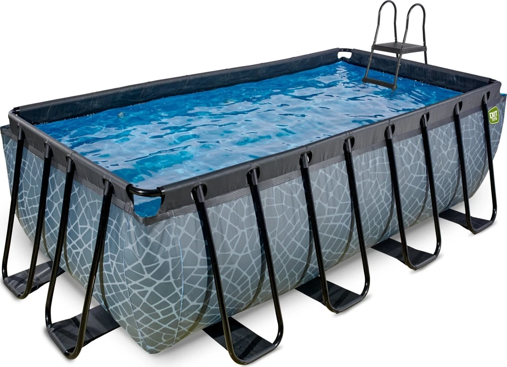 EXIT Stone pool 400x200x122cm with filter pump - pilkas