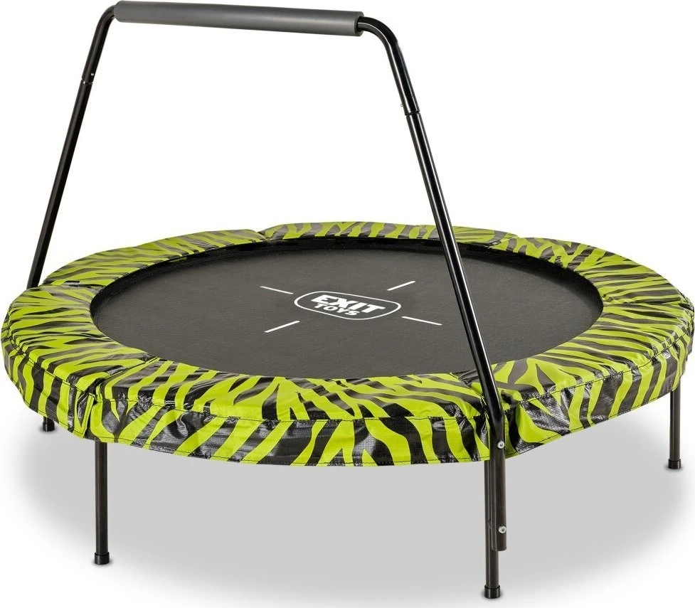 EXIT Tiggy Junior trampoline with bar ø140cm - juodas/žalias