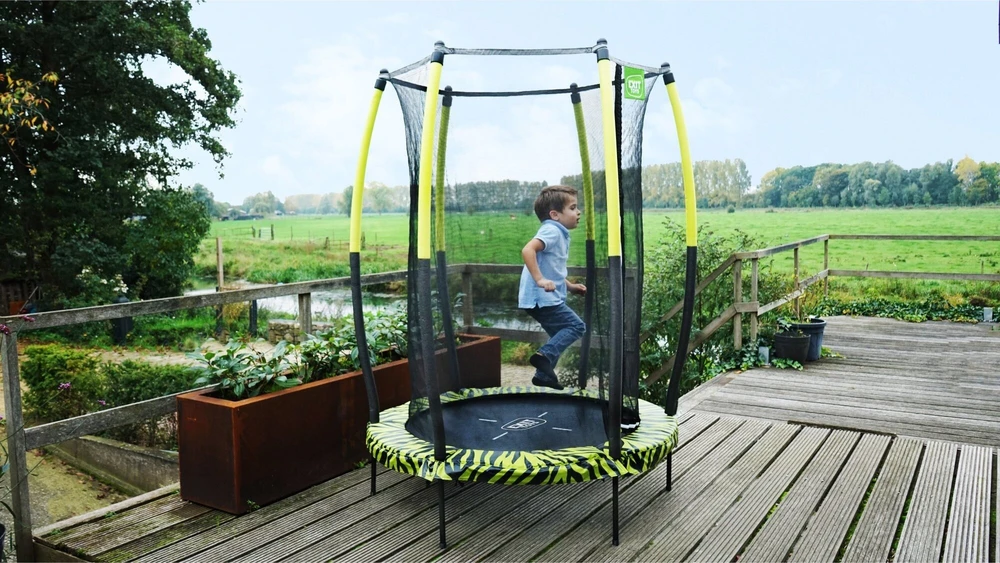 EXIT Tiggy Junior batutas su apsauginiu tinklu, ø140 cm, juodas/žalias