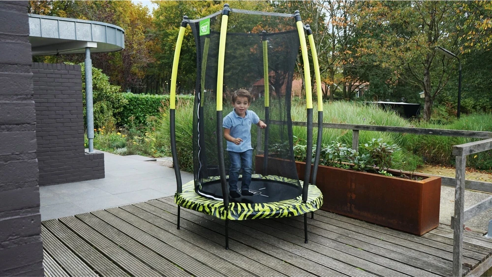 EXIT Tiggy Junior batutas su apsauginiu tinklu, ø140 cm, juodas/žalias