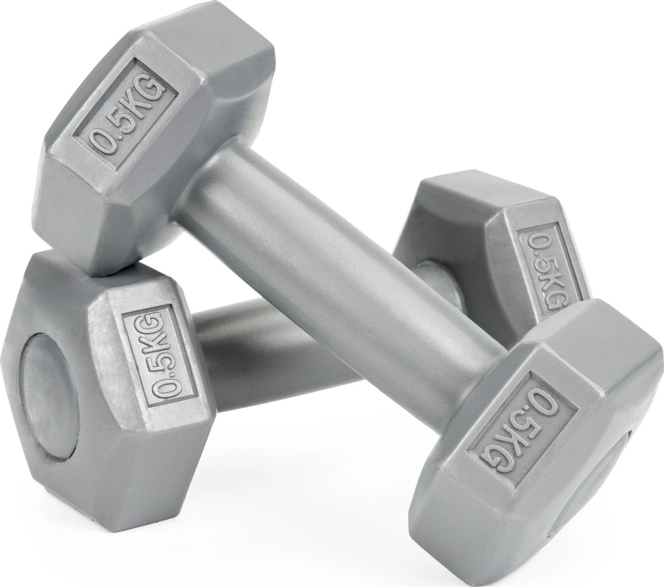Fitneso hantelių rinkinys ModernHOME, pilkas, 2 x 0,5kg