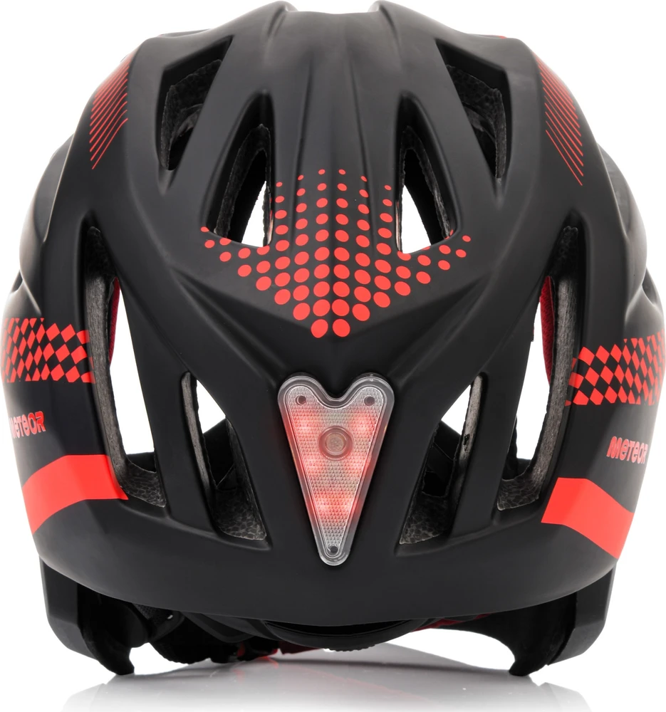 Dviratininko šalmas Meteor Lupus, full-face, S 48-52 cm, juodas/raudonas