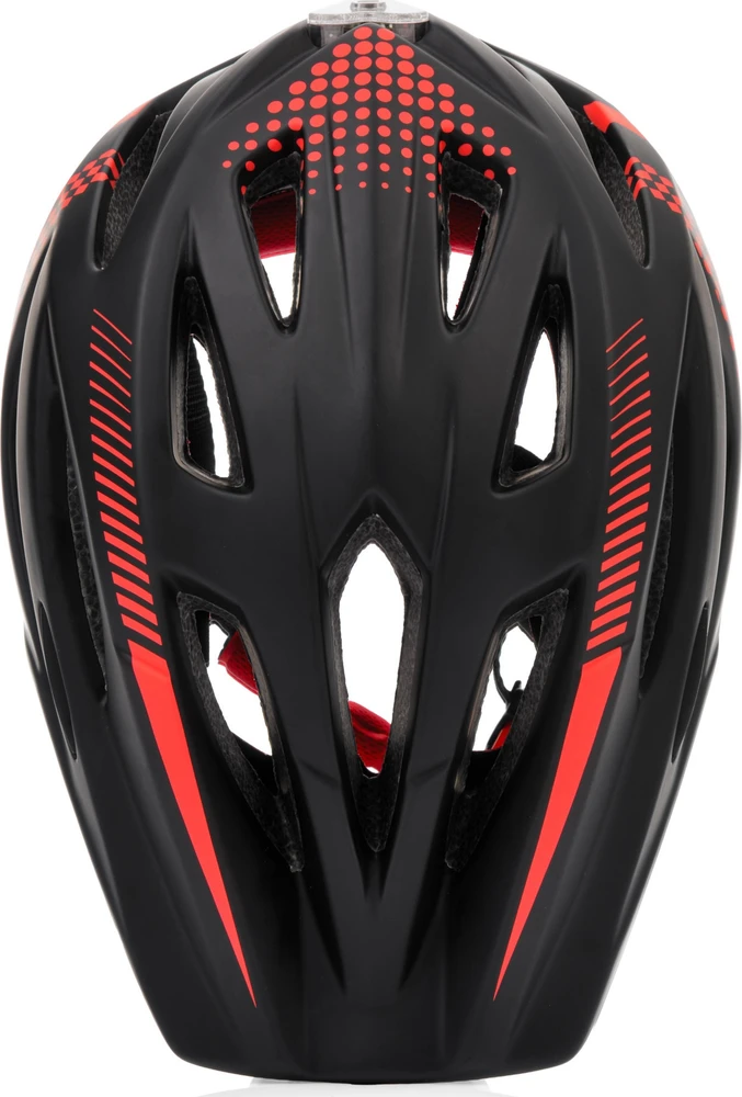 Dviratininko šalmas Meteor Lupus, full-face, S 48-52 cm, juodas/raudonas