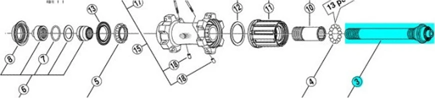 Galinė ašis SHIMANO FH-M770-S