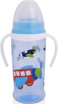 Gertuvė su minkštu kakleliu ir dviem rankenomis Baby Care, 350 ml, mėlyna