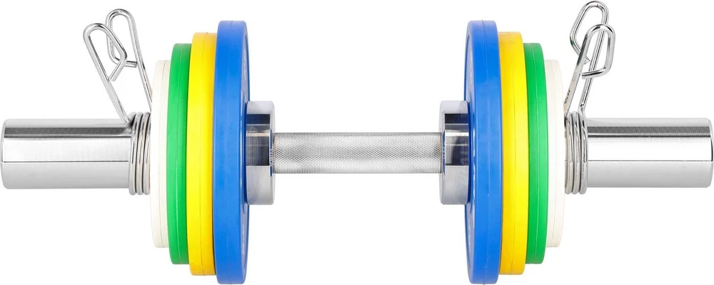 Trumpas olimpinis grifas GOP050 su spyruokliniais užraktais, 5kg, 50 cm, HMS
