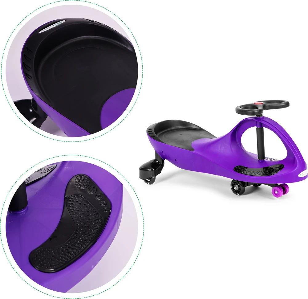 Gravitacinė mašinėlė vaikams su LED ratais, violetinė ECOTOYS