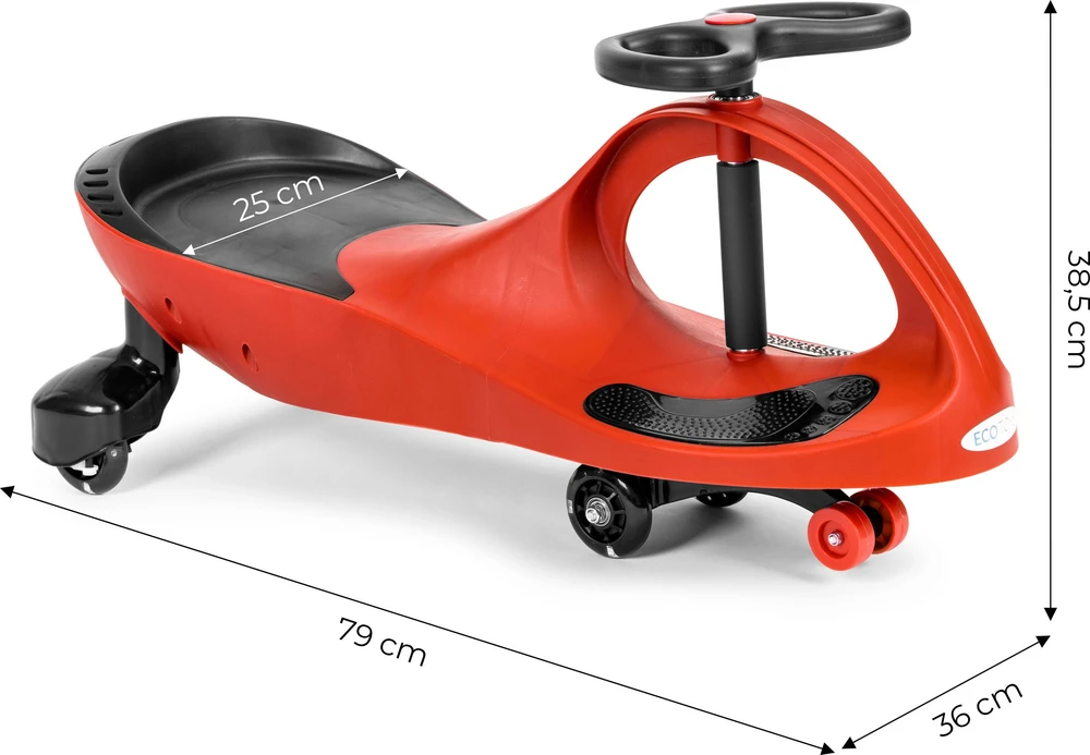 Vaikiškas gravitacinis automobilis su LED ratais, raudonas ECOTOYS