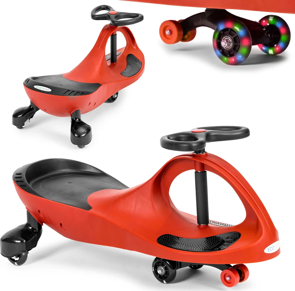 Vaikiškas gravitacinis automobilis su LED ratais, raudonas ECOTOYS