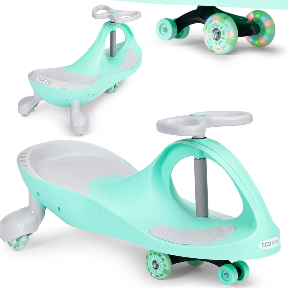 Gravity ride vaikiška transporto priemonė LED ratai žalia ECOTOYS