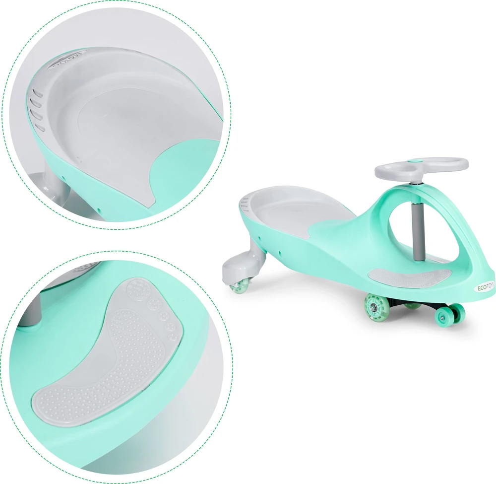 Gravity ride vaikiška transporto priemonė LED ratai žalia ECOTOYS